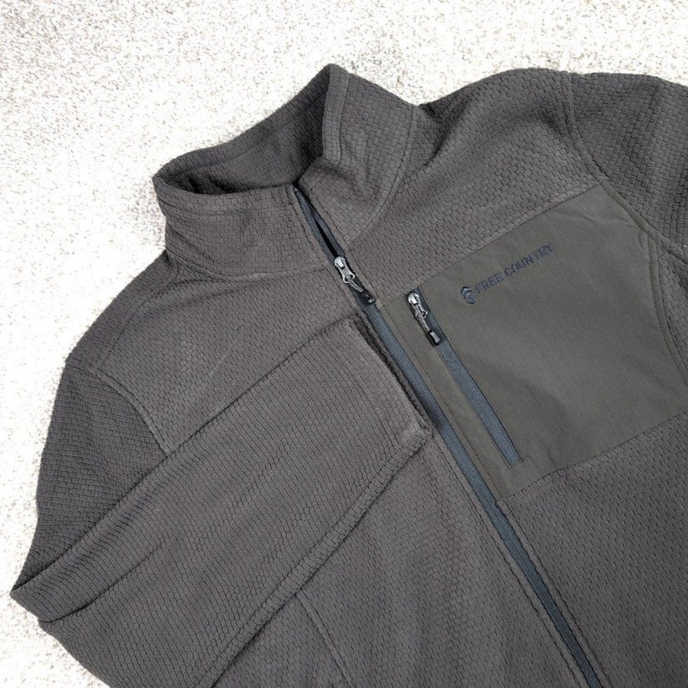 Free Country Mens XXL Fleece Jacket Full Zip Pockets Outdoor Coat‎